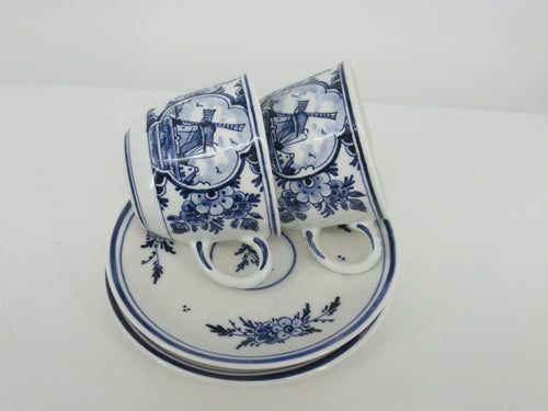 set of two delft cup and saucers
