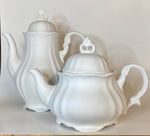 coffee and tea pots in ceramic bisque