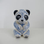 frontview blue ceramic teddybear