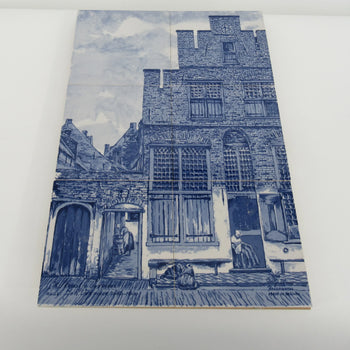 Delft blue tile panels