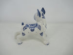 Delftblue boxer dog blue and white ceramic