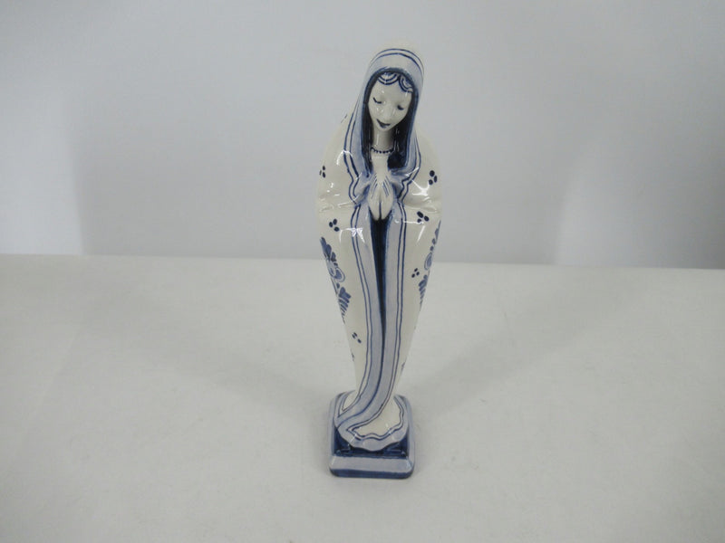 Handpainted delftblue madonna 9 inch tall