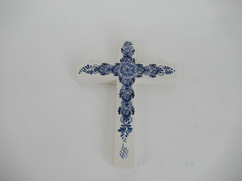 Delftblue ceramic crucifix from deWit