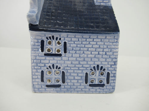 keramiek delftsblauw grachtenpand als theelichtje