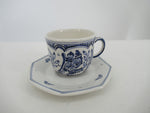 Delftblue cup and saucer in magnificent floral Delft design