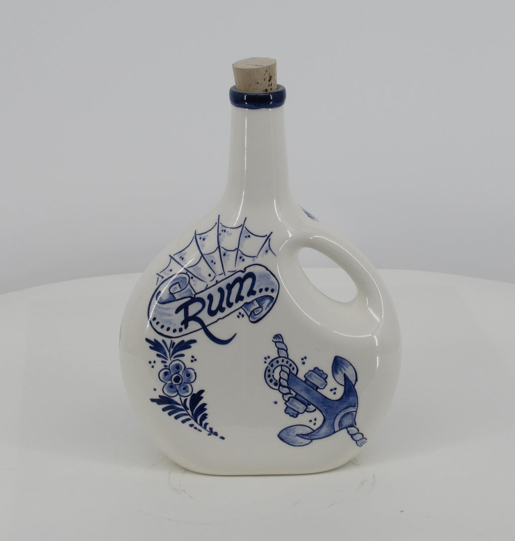 delftblue flat stone rum bottle