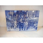 Delftblue tile panel with rembrandts Nachtwacht.