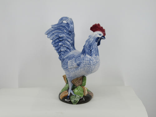 Large Polychrome delftblue ceramic rooster
