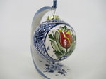 christmas bauble with a red tulip design
