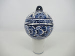 Delftblue round christmas ornament in floral design