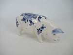 Delftblue pig in a handpainted floral design by Dutchceramics