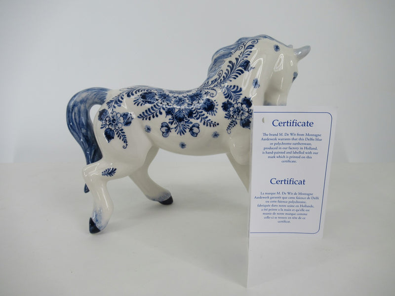 handpainted delftblue ceramic horse