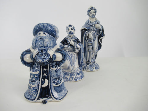 three handpainted ceramic wise men